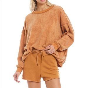 Free People Kelly Washed Set Cognac Brown